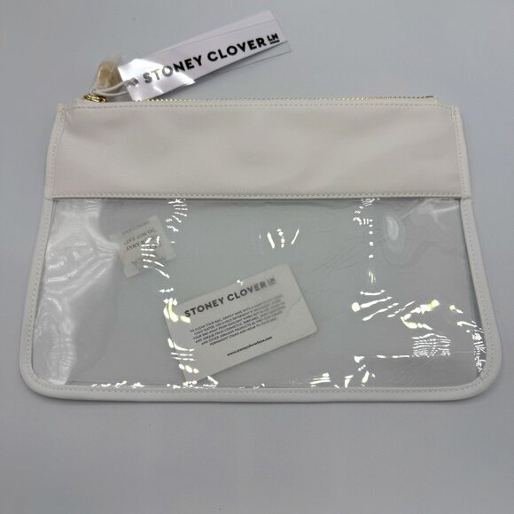 NWT Stoney Clover Lane Classic Clear/White Flat Pouch MSRP: $78 - Picture 2 of 5